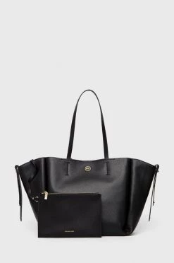 Γυναικεία Τσάντες Shopper και Tote Δερμάτινη τσάντα MICHAEL Michael Kors μαύρο