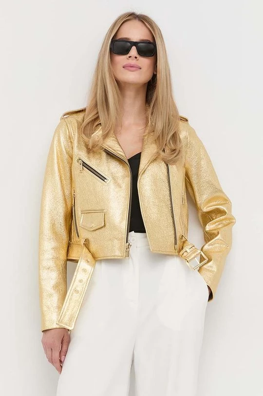 Γυναικεία Κοντά μπουφάν Δερμάτινη ραμονέσκα MICHAEL Michael Kors χρώμα: χρυσαφί, 3 Γυναικεία Κοντά μπουφάν Δερμάτινη ραμονέσκα MICHAEL Michael Kors χρώμα: χρυσαφί,