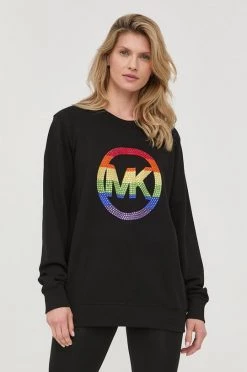 Γυναικεία Μπλούζες Βαμβακερή μπλούζα MICHAEL Michael Kors χρώμα: μαύρο