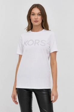 Γυναικεία Κοντομάνικο Βαμβακερό μπλουζάκι MICHAEL Michael Kors άσπρο