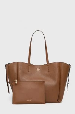 Γυναικεία Τσάντες Shopper και Tote Δερμάτινη τσάντα MICHAEL Michael Kors καφέ