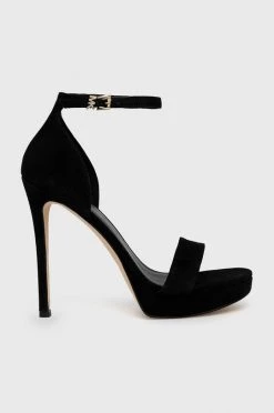 Γυναικεία Πέδιλα με τακούνι Σανδάλια σουέτ MICHAEL Michael Kors Jordyn μαύρο