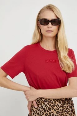 Γυναικεία Κοντομάνικο Βαμβακερό μπλουζάκι MICHAEL Michael Kors κόκκινο