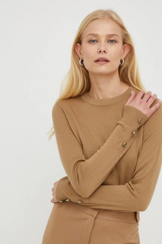 Γυναικεία Χωρίς φερμουάρ Μάλλινο πουλόβερ MICHAEL Michael Kors χρώμα: καφέ, 6 Γυναικεία Χωρίς φερμουάρ Μάλλινο πουλόβερ MICHAEL Michael Kors χρώμα: καφέ, - Image 4