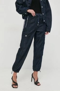 Γυναικεία Υφασμάτινα Παντελόνι MICHAEL Michael Kors ναυτικό μπλε,