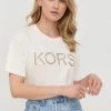 Γυναικεία Κοντομάνικο Βαμβακερό μπλουζάκι MICHAEL Michael Kors μπεζ -Michael Kors Κατάστημα unnamed file 2759