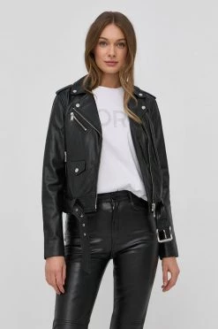 Γυναικεία Κοντά μπουφάν Δερμάτινη ραμονέσκα MICHAEL Michael Kors χρώμα: μαύρο,