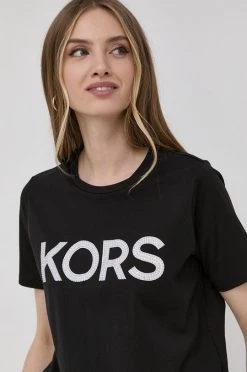 Γυναικεία Κοντομάνικο Βαμβακερό μπλουζάκι MICHAEL Michael Kors μαύρο -Michael Kors Κατάστημα unnamed file 3462