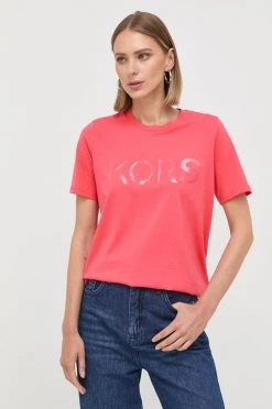 Γυναικεία Κοντομάνικο Βαμβακερό μπλουζάκι MICHAEL Michael Kors πορτοκαλί