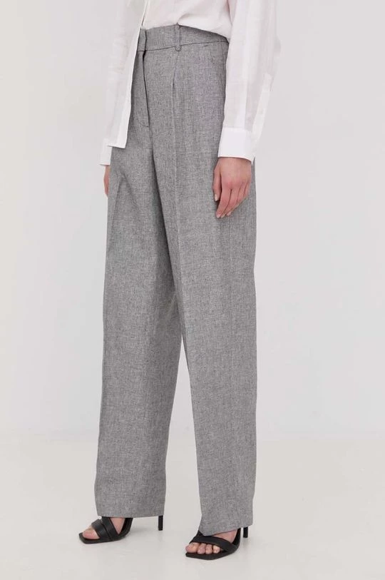 Γυναικεία Υφασμάτινα Λινό παντελόνι MICHAEL Michael Kors χρώμα: γκρι, 3 Γυναικεία Υφασμάτινα Λινό παντελόνι MICHAEL Michael Kors χρώμα: γκρι,