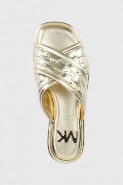 Γυναικεία Σαγιονάρες Παντόφλες MICHAEL Michael Kors Gideon Slide χρυσαφί -Michael Kors Κατάστημα unnamed file 3980