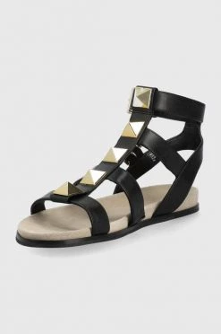 MICHAEL Michael Kors Γυναικεία Σανδάλια Δερμάτινα σανδάλια Michael Kors Wren χρώμα: μαύρο -Michael Kors Κατάστημα unnamed file 4007