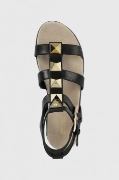 MICHAEL Michael Kors Γυναικεία Σανδάλια Δερμάτινα σανδάλια Michael Kors Wren χρώμα: μαύρο -Michael Kors Κατάστημα unnamed file 4008