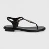Γυναικεία Σανδάλια Δερμάτινα σανδάλια MICHAEL Michael Kors Mallory Thong χρώμα: μαύρο
