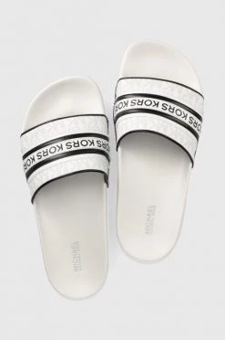 Γυναικεία Σαγιονάρες Παντόφλες MICHAEL Michael Kors Gilmore Slide χρώμα: άσπρο -Michael Kors Κατάστημα unnamed file 4101