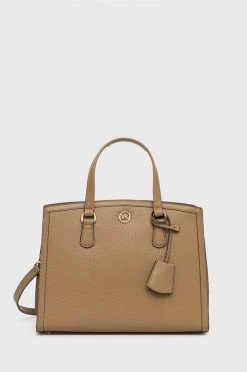 Γυναικεία Τσάντες Shopper και Tote Δερμάτινη τσάντα MICHAEL Michael Kors καφέ