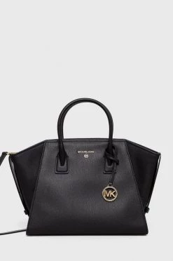 Γυναικεία Τσάντες Shopper και Tote Δερμάτινη τσάντα MICHAEL Michael Kors μαύρο
