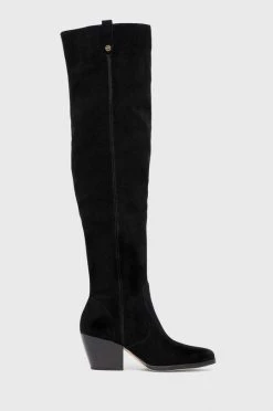 Γυναικεία Μπότες σούετ MICHAEL Michael Kors Harlow χρώμα: μαύρο